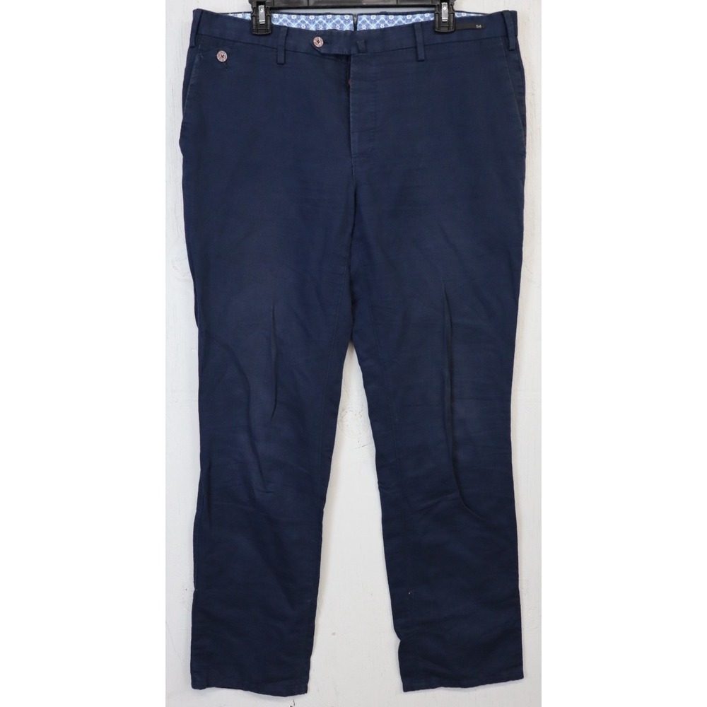 Mens PT01 Marrakech Dress Pants Flat Front Sz 36x32 (37x32) Linen Blue PT Torino